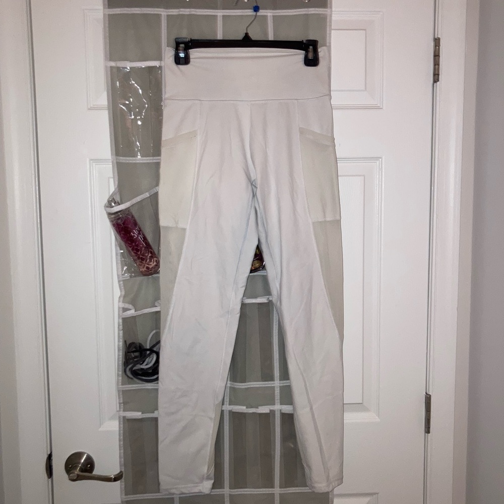 Mesh white leggings